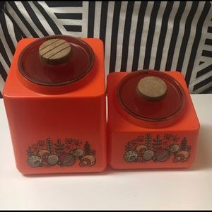 Vintage Orange Rubbermaid Canisters 2